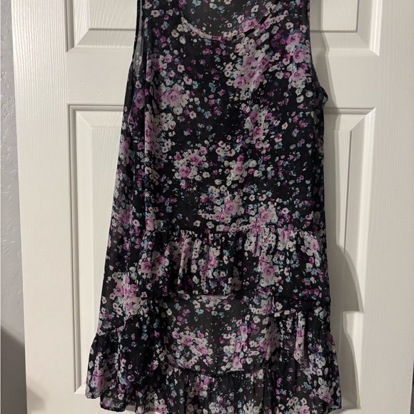 torrid Tops - Torrid Black Print Shirt with Pink and Blue Floral Pattern